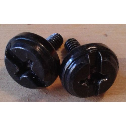 2 Vis Têtes Cylindrique ⌀12mm Cruciformes/Plat Noires L.15mm Diamètre 3mm Filetage 10mm