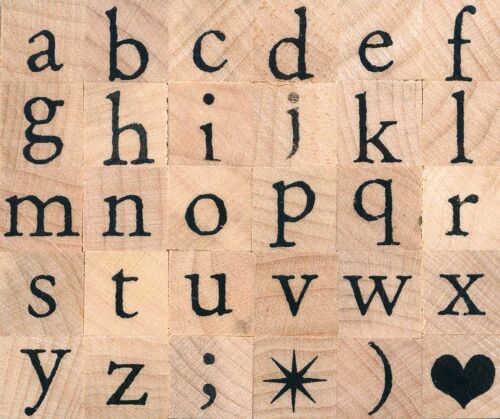 Tampons Alphabet - 1 Cm - Bois