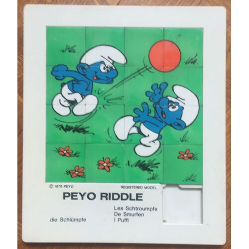 Jeux Pousse-Pousse Les Schtroumpfs Peyo Riddle 1976, Smurfs, Bd, Bande Dessinée, Figurine