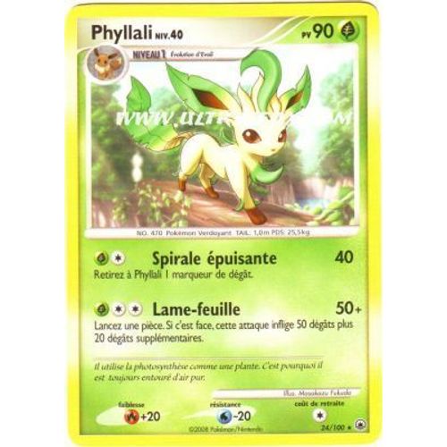 Carte Pokemon - Phyllali 90 Pv 24/100 Carte Image Holo