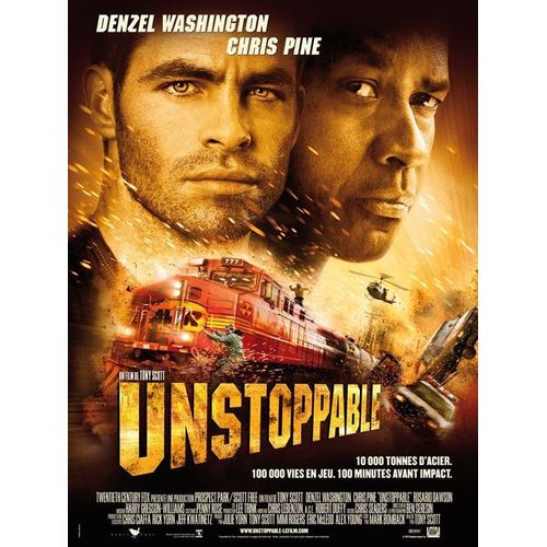 Unstoppable - Tony Scott - Denzel Washington - Chris Pine - Rosario Dawson - Kevin Dunn - Véritable Affiche De Cinéma - Année 2010 - Format 40x60 Cm