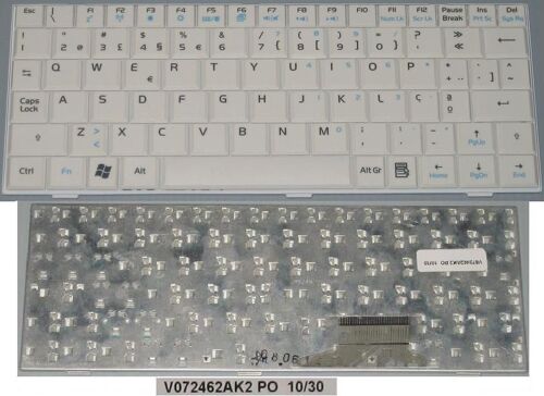 Clavier Qwerty Portugais / Portuguese Pour ASUS EeePc EPC 700 701 900 901 Series, Blanc / White, Model: V072462AK2