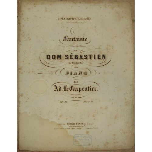 Fantaisie Et Variations Sur Dom Sebasten
