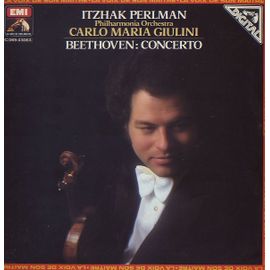 Disque Vinyle 33t Concerto En Re Majeur Op 61 Pour Violon Et Orchestre. Par The Philharmonia Orchestra Sous La Direction De Carlo Maria Giulini, Avec Itzhak Perlman Au Violon
