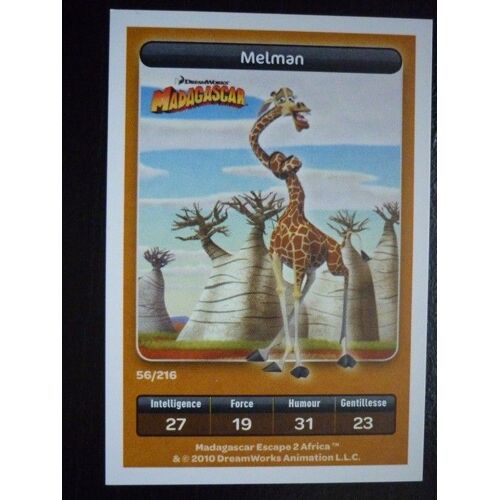 Carte Disney Carrefour "Melman" 56/216 (Madagascar)