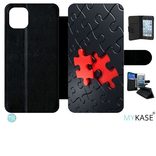 Etui À Rabat Iphone 11 Pro Max - Puzzle One Piece Red - Simili-Cuir - Noir