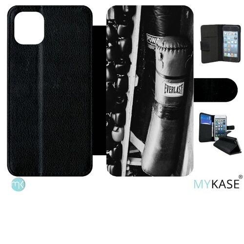 Etui À Rabat Iphone 11 Pro Max - Sac De Boxe Black And White - Simili-Cuir - Noir