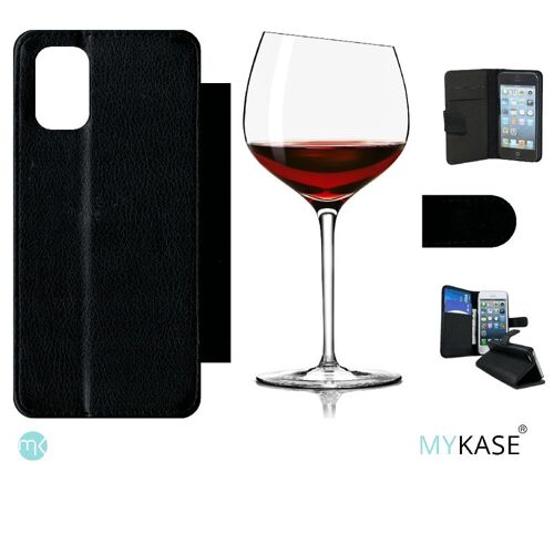 Etui À Rabat Galaxy A71 - Verre De Vin - Simili-Cuir - Noir