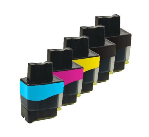 5x Haute Capacité Cartouches D'encre Compatibles  - Cyan / Yellow / Magenta / Black Pour Brother/Fax 3342 Mfc 5440cn Mfc 5840 Mfc 5840cn Dcp 310cn Dcp 315cn Dcp 340cn Mfc 3240c