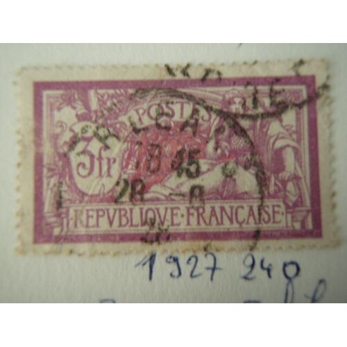 Timbre Type Merson De 3 Fr ,Y Et T N° 240, 1927-31.