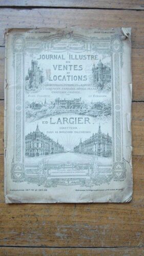 Maison Largier - Journal Illustré Des Ventes Et Locations (Appartements, Maisons, Chateaux, Hotels, Villas...)Mai 1907