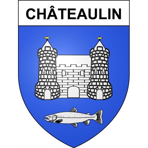 Châteaulin 29 Ville Sticker Blason Écusson Autocollant Adhésif - Taille : 17 Cm