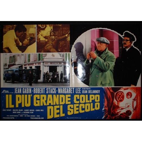 Jean Gabin * Le Soleil Des Voyous - Action Man * Jean Delannoy - 1967 - Affiche De Cinema Originale Italienne - Original Release Fotobuste 45*65 Cm Movie Poster * (Robert Stack ; Jean Gabin)