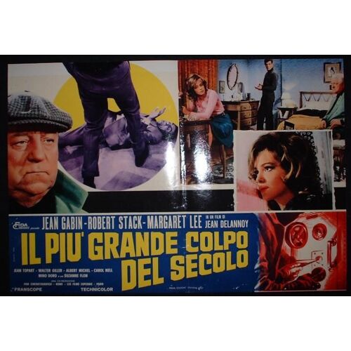 Jean Gabin * Le Soleil Des Voyous - Action Man * Jean Delannoy - 1967 - Affiche De Cinema Originale Italienne - Original Release Fotobuste 45*65 Cm Movie Poster * (Robert Stack ; Jean Gabin)