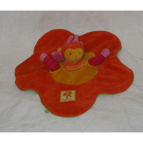 Abeille Doudou Marionnette Plat Forme Fleur Orange Rose Jaune Vert  Moulin Roty