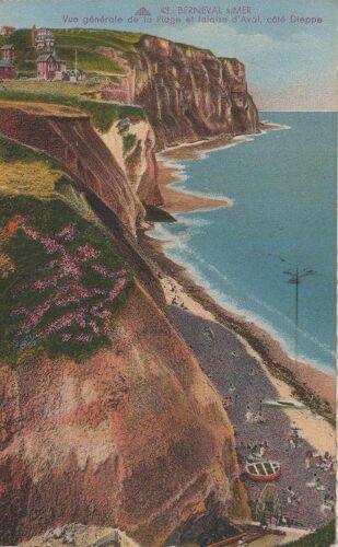 Carte Postale - Berneval Plage Et Falaises 1930