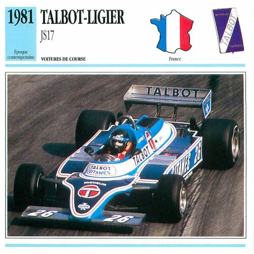 Fiche Atlas Voiture Talbot-Ligier Js17