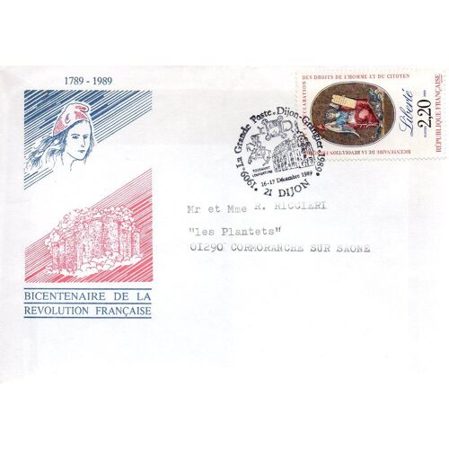 Marcophilie - Cachet Commémoratif - La Grande Poste Dijon / Granger 1989 - Dijon, Le 16 Et 17 Décembre 1989