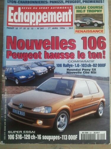 Echappement  N° 341 : Nouvelle 106 Rallye Hunday Pony Sx Clio Rsi Mgf Trophy