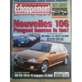 Echappement  N° 341 : Nouvelle 106 Rallye Hunday Pony Sx Clio Rsi Mgf Trophy