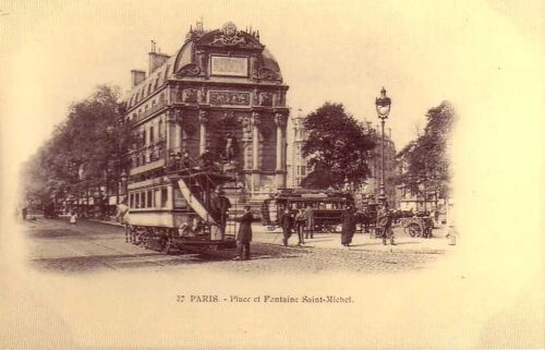 Paris 5e - Place Et Fontaine Saint Michel - Reedition D'une Cpa - 1er Choix - Ref 022 010