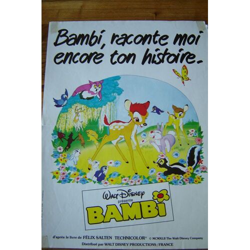Walt Disney  Presente Bambi / Affiche Originale 1986