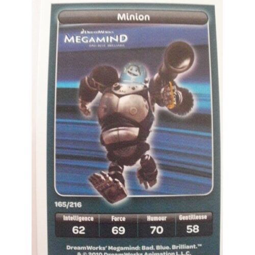 Carte Megamind: Minion N°165 Collection Dreamworks Carrefour Carte Spéciale