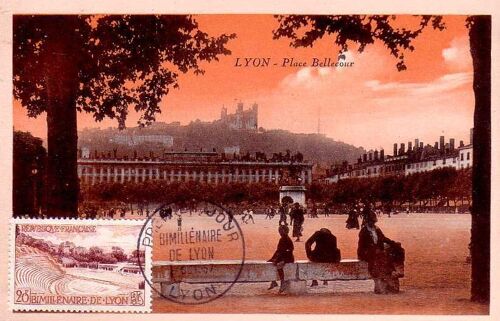 Lyon - Place Bellecour - Premier Jour Du Bimillénaire - Oblitérée Le 05/10/1957 - Ref 021 954