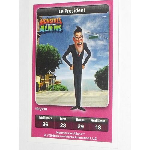 Carte Disney Carrefour 195/216 Le Président (Monstres Contre Aliens)