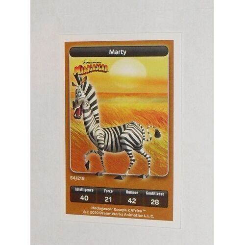Carte Disney Carrefour 54/216 Marty (Madagascar)