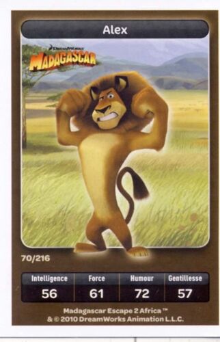 Madagascar : Alex N° 70  - Collection Dreamworks - Carrefour Carte Spéciale