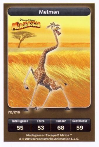Madagascar : Melman N° 72  - Collection Dreamworks - Carrefour Carte Spéciale