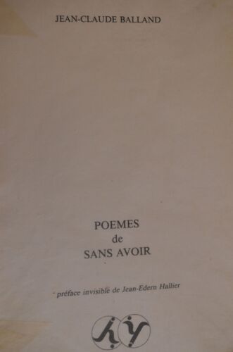 Poèmes De Sans Avoir
