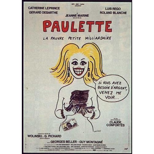 Paulette, La Pauvre Petite Milliardaire - Affiche Originale Française, Petit Format, Du Film De Claude Confortès, D'après Wolinski, Avec Jeanne Marine, Catherine Leprince, Luis Rego.