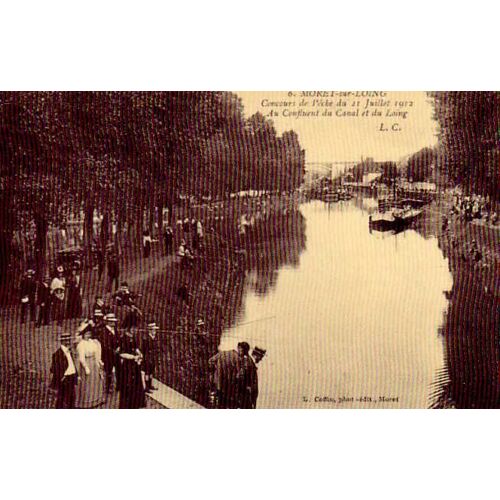 Moret Sur Loing - Concours De Peche Du 21/07/1912 - Au Confluent Du Canal Et Du Loing - Réédition D'une Cpa - 1er Choix - Ref 021 798