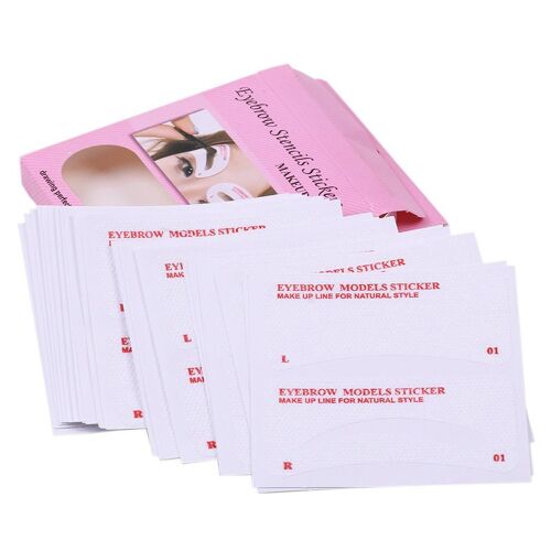 Ages 12 Paires Sourcil Pochoir Autocollants Sourcil Dessin Carte Modèle Maquillage À Réaliser Soi-Même Outils Yxl 