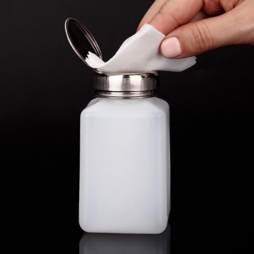 Ages 200ml Portable Presse Vide Bouteille Rechargeable Liquide Alcool Pompe Uv Gel Vernis À Ongles Nettoyant Acétone Eau Dissolvant Distributeur 