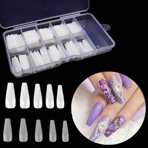 Ages 100 Pièces Clair/Blanc Faux Français Style Ongles Conseils Artificiels Faux Acrylique Ongles Art Manucure Outils Faux Ongles 