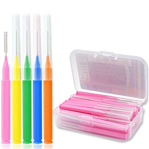 Ages 30 Pièces/Boîte I Forme Interdentaire Brosse Denta Fil Interdentaire Nettoyeurs Interdentaires Orthodontique Dents Brosse Cure-Dents Outils De Soin Buccal 