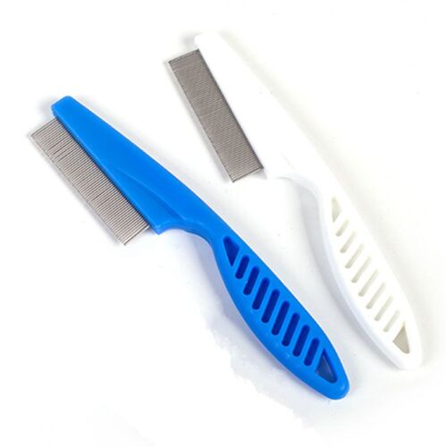 Ages Chat Chien Métal Nit Tête Cheveux Poux Peigne Fine Dent Puce Fuir Poignée Pour Animal De Compagnie Utilisation Cuir Chevelu Brosse 