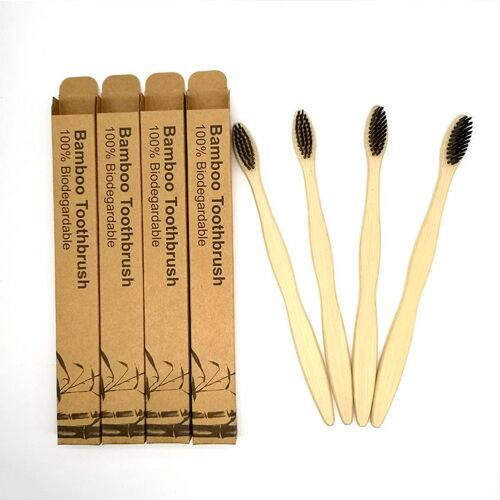 Ages 1pc Brosse À Dents En Bambou Naturel Portable Brosse À Dents En Poils Doux Brosse À Dents En Soies Écologique Brosses À Dents Biodégradables Naturelles 