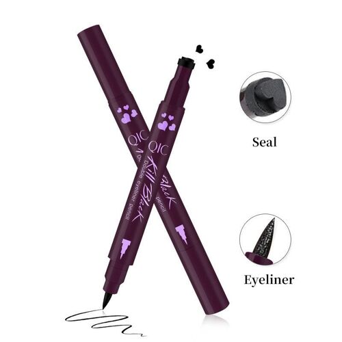 Ages 2 En 1 Liquide Paillettes Eyeliner Avec Timbre D'eye-Liner Mince Joint D'aile Maquillage Noir Marron Smoky Eyes Crayon 
