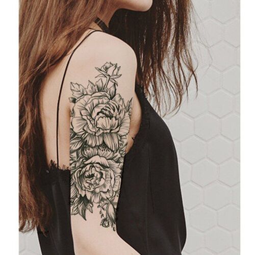 Ages Noir Arme Pistolet Ak47 Tatouage Autocollants Femmes Bras Art Amoureux Cool Temporaire Tatouage M416 Faux Tatoos Bras Hommes 2020 Nouvelle Mode 