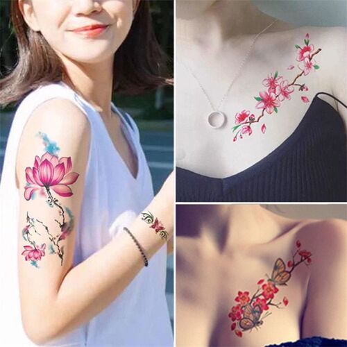 Ages 3d Imperméable À L'eau Temporaire Tatouage Autocollant Mignon Dessin Animé Animaux Fleurs Tatouages Colorés Corps Bras Hommes Faux Tatoos Art Corporel Tatouages 