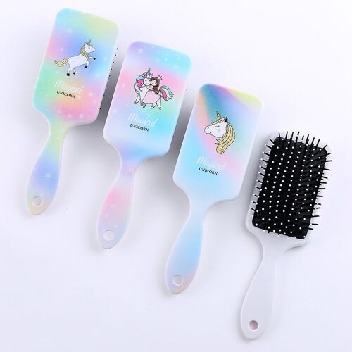 Ages 1 Pièces Enfants Dessin Animé Licorne Animal Antistatique Brosse À Cheveux Massage Peigne Douche Humide Démêler Brosse À Cheveux Salon De Coiffure Outils 