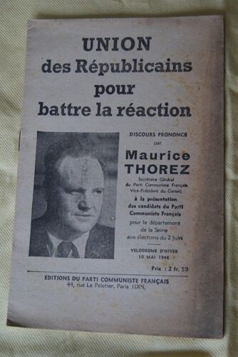 Union Des Républicains Pour Battre La Réaction - 10 Mai 1946