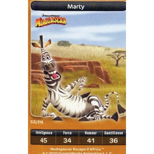 Madagascar, Marty, N° 52, Dreamworks, Carrefour
