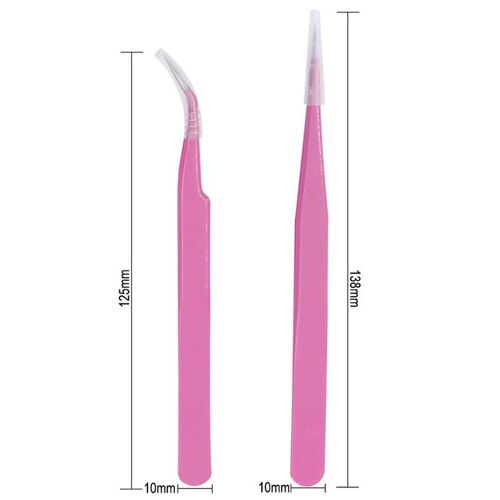 Ages Pince À Épiler Droite + Courbée Pour Cils À Sourcils Outils D'art Des Ongles Pince Rose Pour Cueilleur Strass Décorations Autocollant Outils 