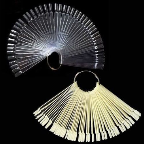 Ages 1 Ensemble = 50pcs Faux Ongles Conseils Ventilateur Nature Art Rond Couverture Complète Affichage Pratique Outils Faux Ongles Manucure Acrylique Uv Gel Vernis 