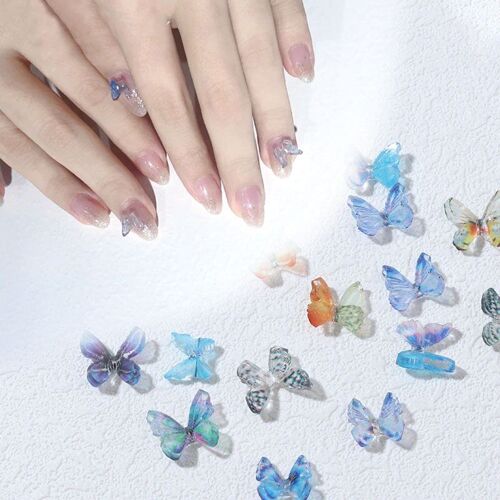 Ages 5 Pièces 3d Grand Papillon Résine Papillon Conception Nail Art Décorations Ongles Strass Bricolage Ongles Bijoux Nail Art Ongles Strass 